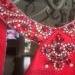 Beaded Neckline Short Red Satin Homecoming Dress..